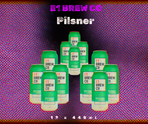 
            
                Load image into Gallery viewer, Case of 12 E1 Brew Co Pilsner Lagers
            
        