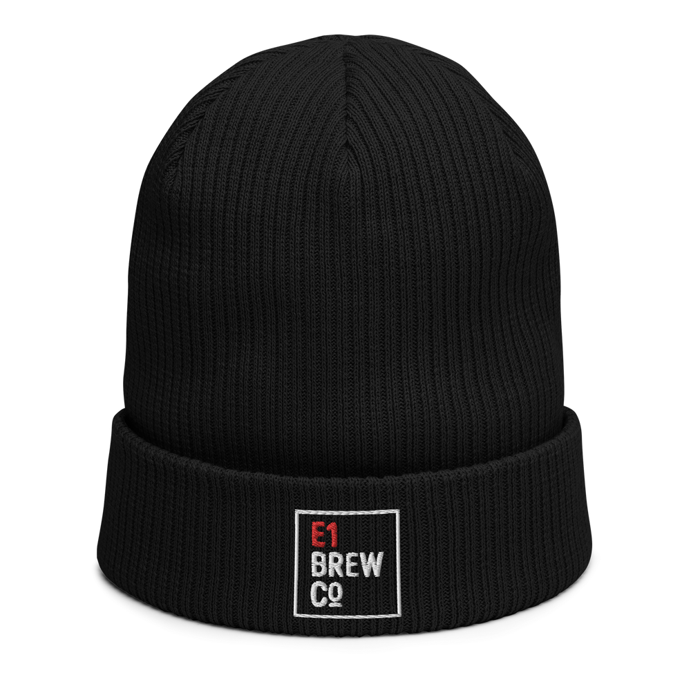 
            
                Load image into Gallery viewer, E1 Brew Co Organic ribbed beanie
            
        